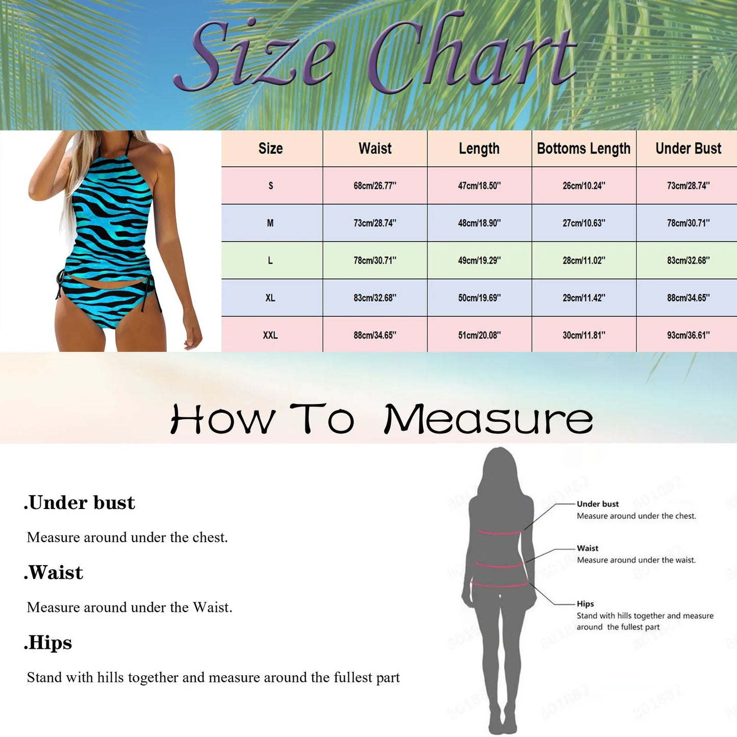 Swimsuit for Women Female Hanging Neck Suspender Two Piece Fashion Print Swimsuit Tankini Swimwear Set Swim Tops for Women