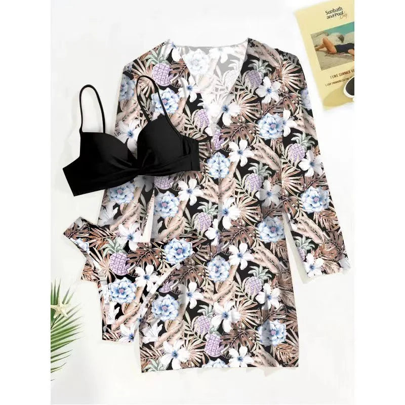 Bikini Set Beach Smock Cardigan Smock Woman Swimwear Bathrobe Bikini Beach Style Sun Protection Shirt Shawl