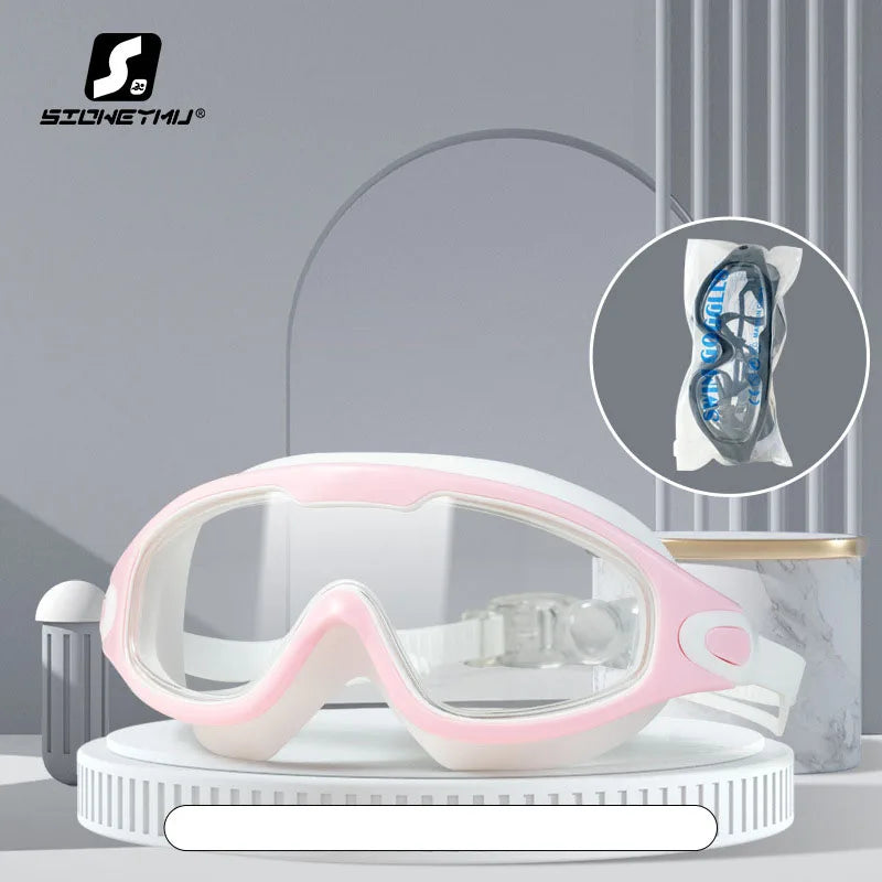 Swimming Glasses Adult Men and Women High-definition Waterproof Anti-fog Swimming Goggles Flat Big Frame Swimming Goggles