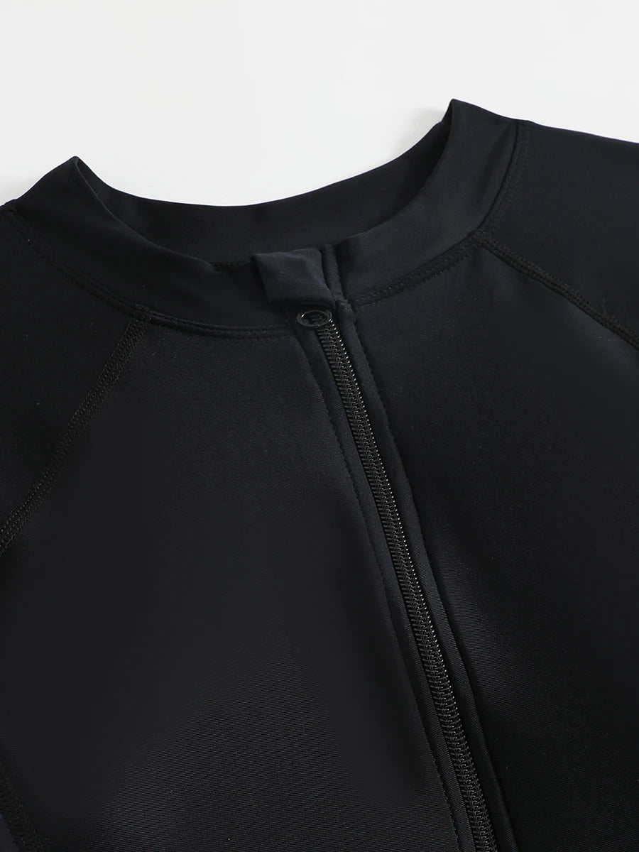 Print Long Sleeve Surfing Women Swimsuit Zipper One Piece Swimwear Female Bathers Bathing Swimming Swim Suit Beachwear
