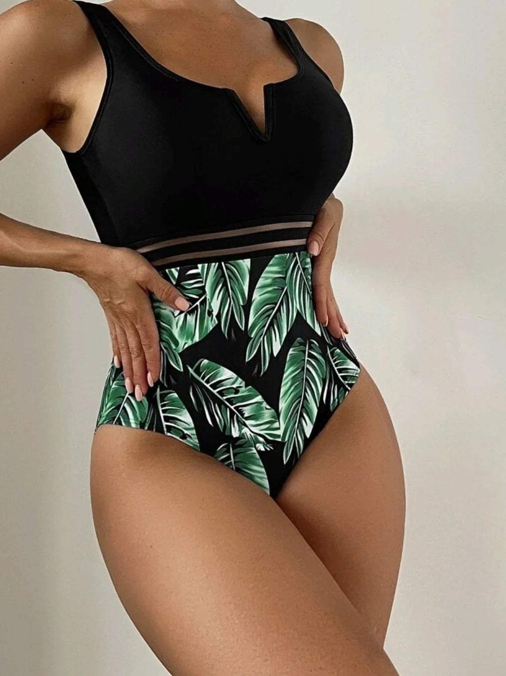 Black Print One Piece Swimsuits Closed Female Swimwear Push Up For Women's Swim Wear Body Bathing Suits Beach Pool Bather