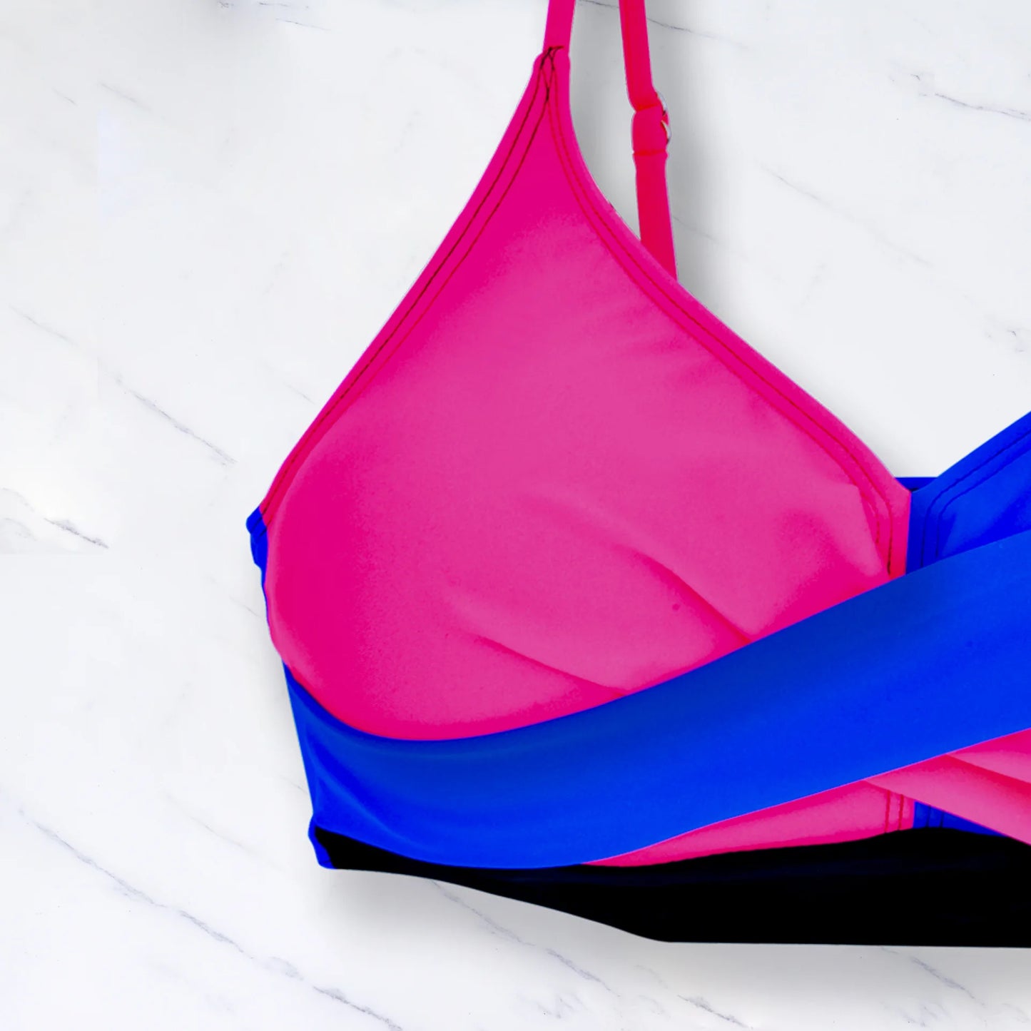 Color Block Bikinis Two Pieces Swimsuit Women Swimwear Beach Wear Bathing Suits Brazilian High Waist Bikini Set