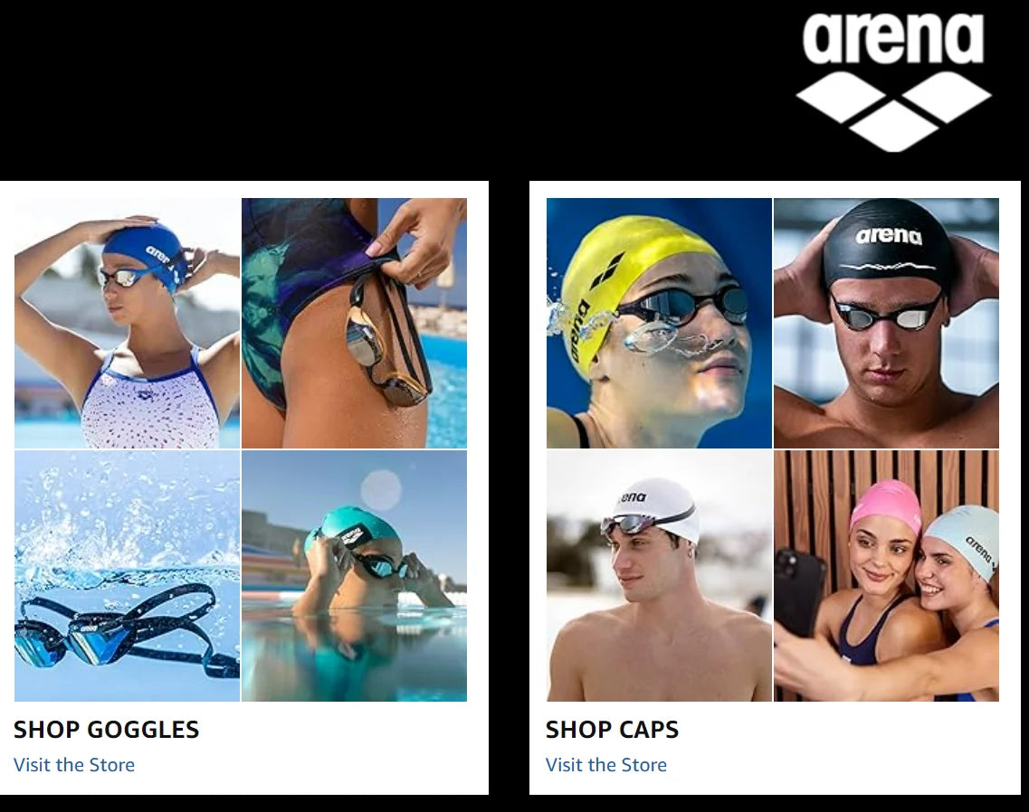 ARENA professional waterproof and anti fog high-definition adult swimming goggles silicone swim cap