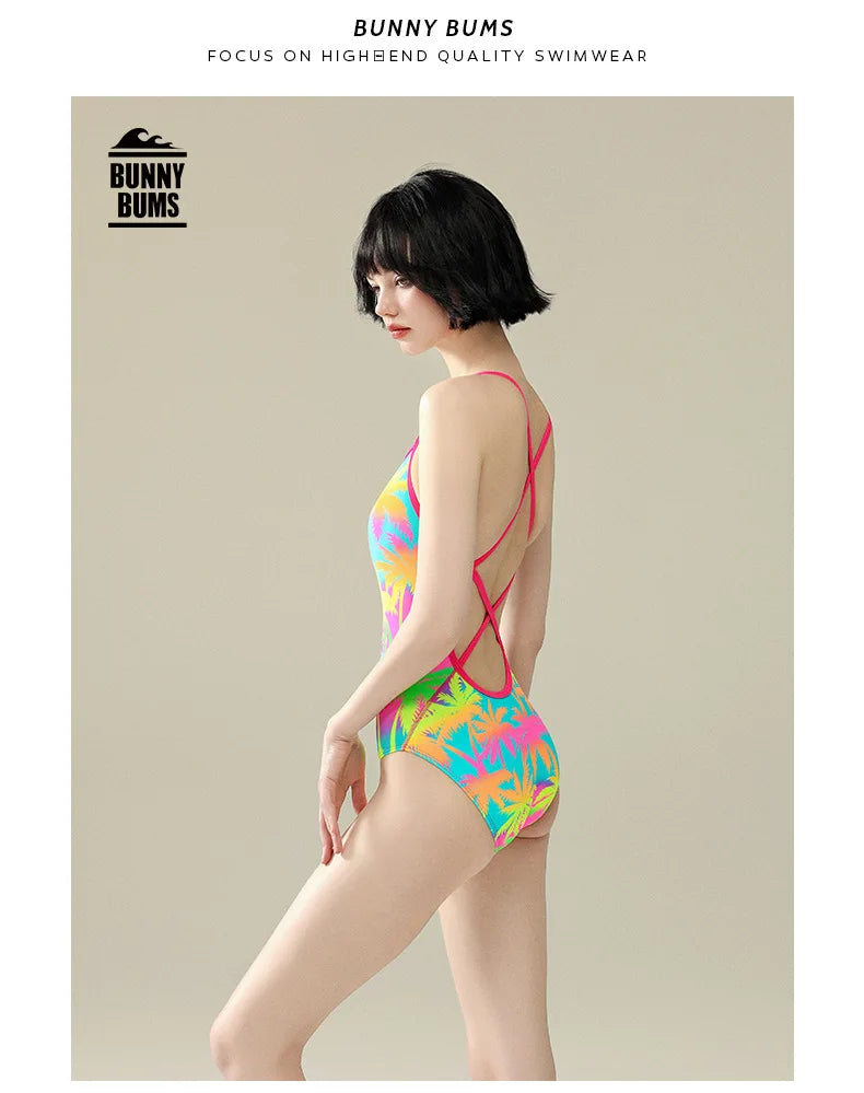5 Designs Women Professional One-Piece Swimsuit Swimwear