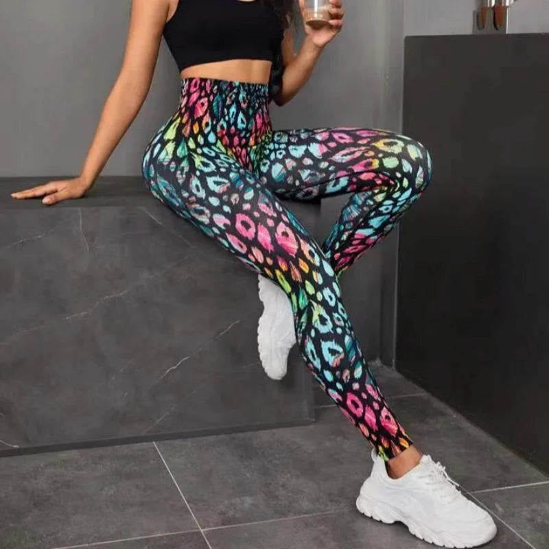 3D Print Tie Dye Sports Pants Women Seamless Leggings High Waist Fitness Push Up Leggings Gym Clothing Workout Tights