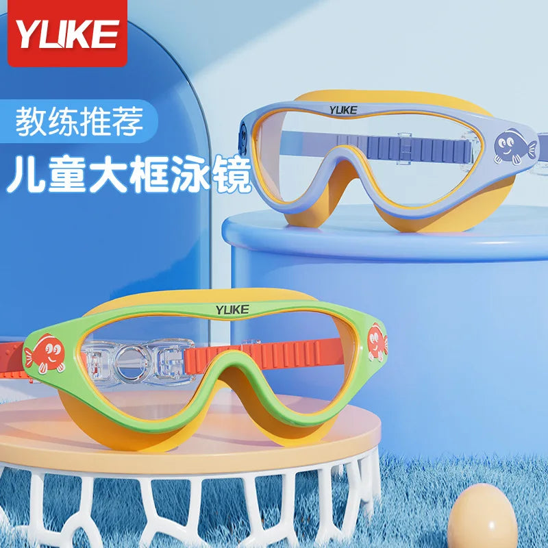 Children's Swimming Goggles Waterproof Anti-fog HD Diving Goggle Transparent Large Frame Professional Swimming Glasses Equipment