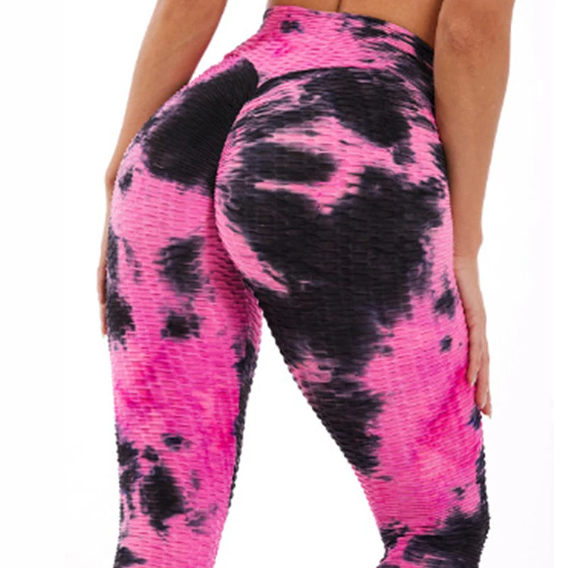 Tie-dyed Yoga Pants Women Slim High Waist Hip Lifting Tights Running Breathable Fitness Pants