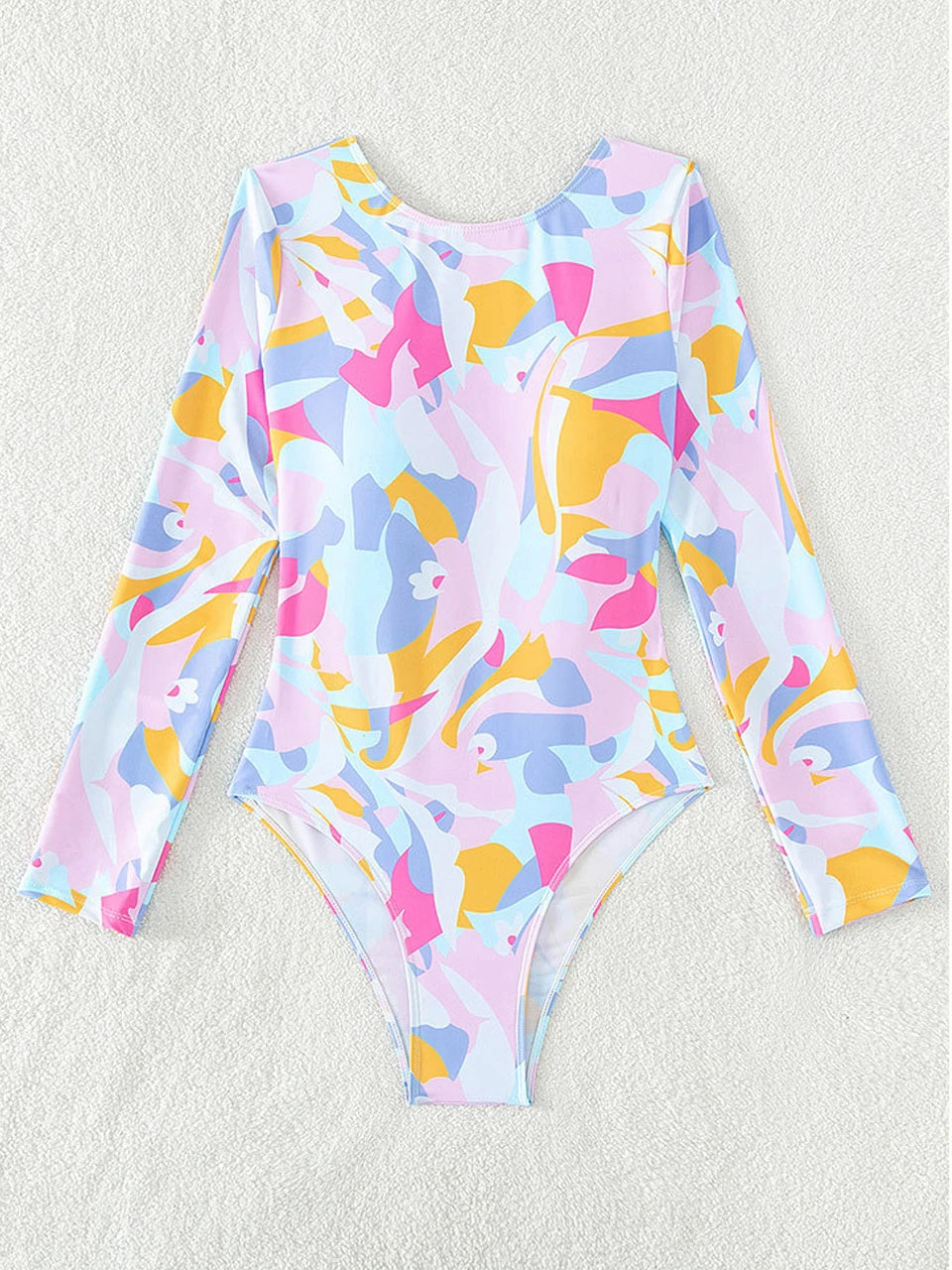 Surf Long Sleeve Swimsuit Women Back Cut Out One Piece Diving Clothes Swimwear Female Printed Bathing Swimming Bodysuit