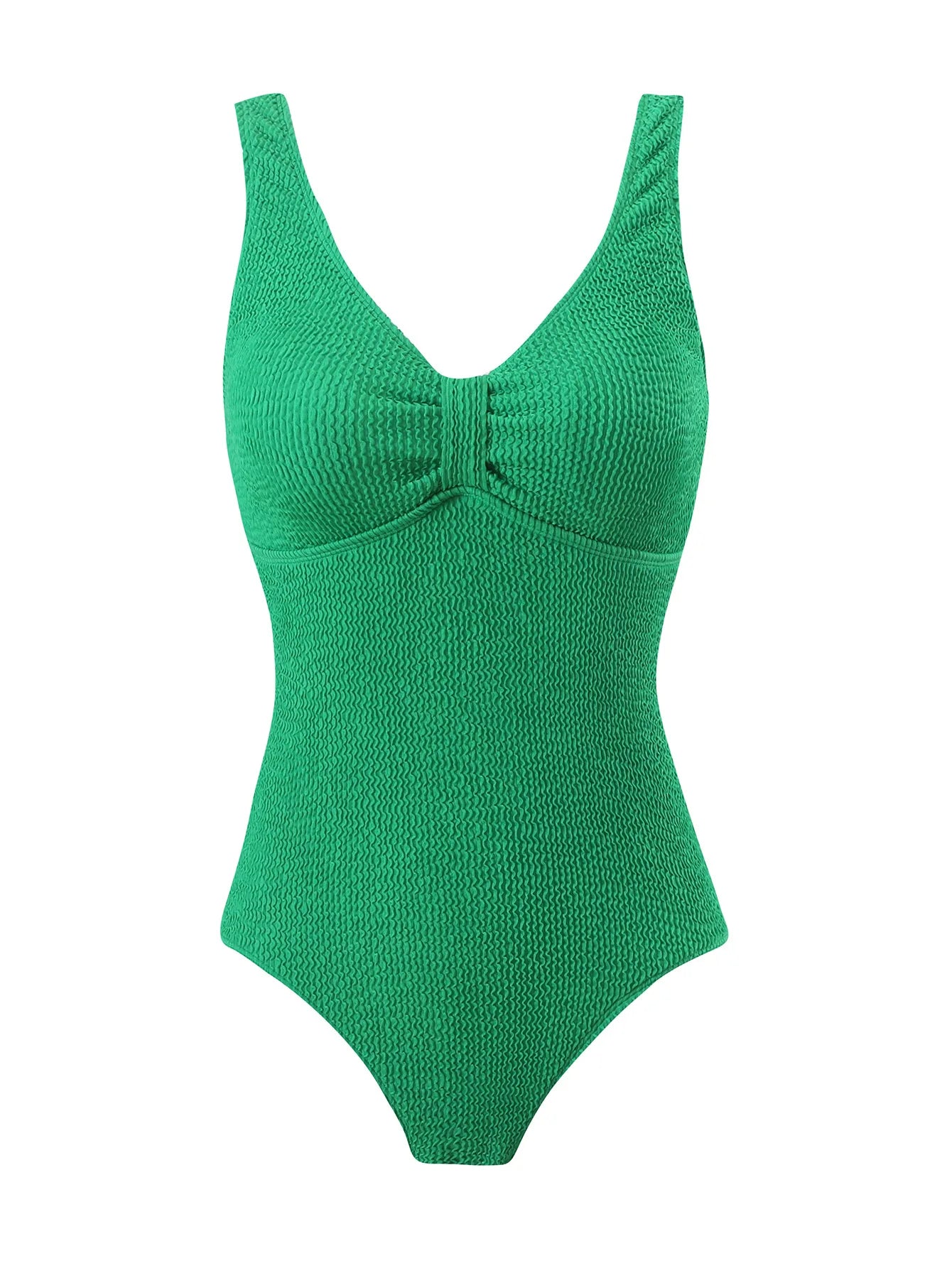 Scoop Neck One Piece Swimsuit Woman Backless Bodysuit Crinkle Swimwear Beach Wear Blue Bathing Suits Ladies Holiday Summer