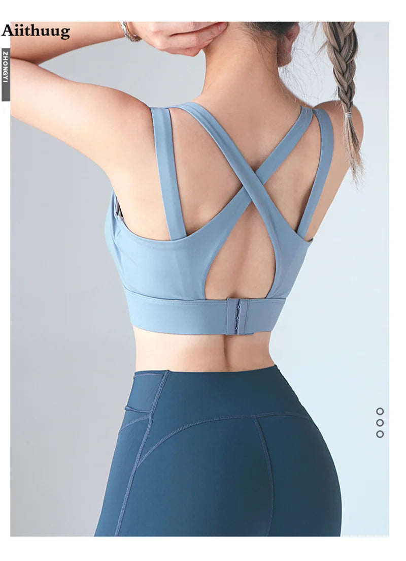Aiithuug Bounce Control Bra Sports Bras Push Up Women Yoga Bras Push Up Sports Bras Fitness Crop Tops Gym Workout Active Wear