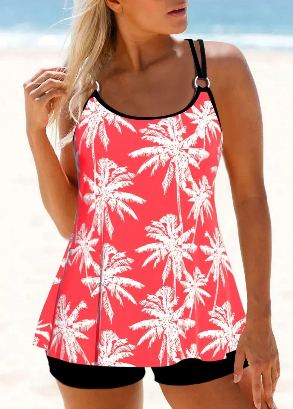 Women's Fashion Casual Ice Block Checkered Print Women's Vacation Swimwear Swimwear Two Piece Bikini Set S-6XL