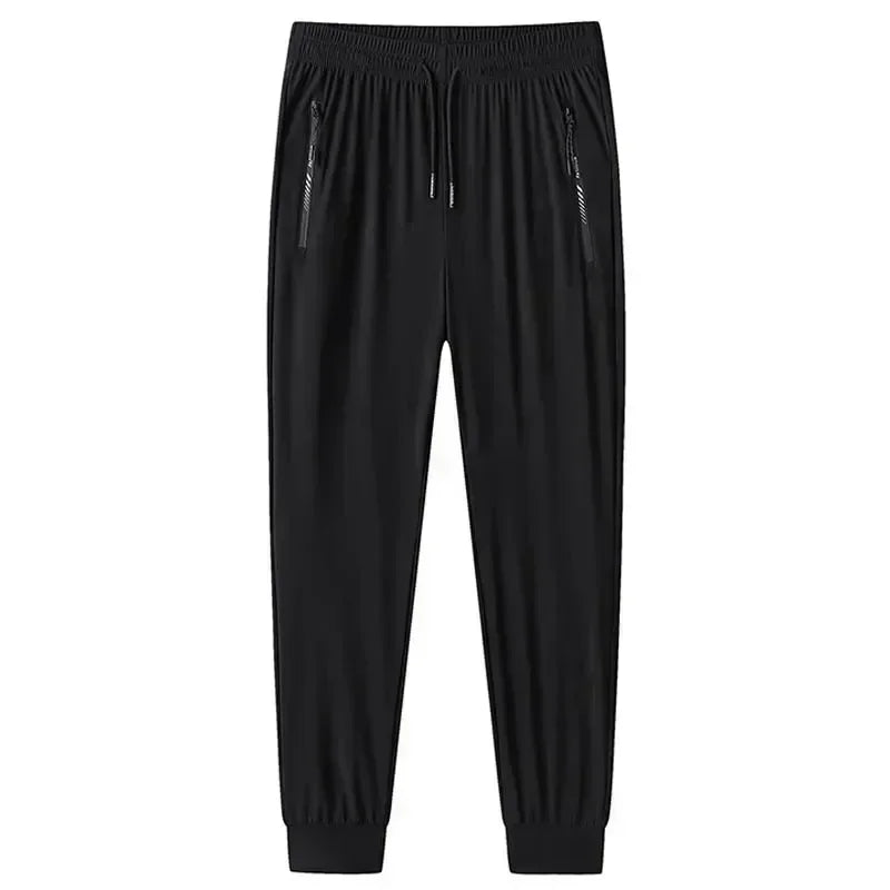 Plus Size 7XL 8XL 9XL Summer Ice Silk Sweatpants Men's High Elastic Gym Joggers Running Quick Drying Sports Pants Men Trousers