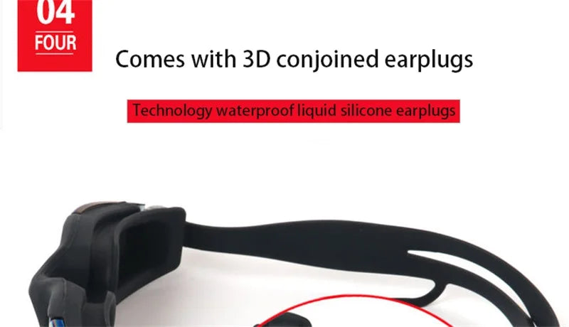 Professional Swimming Goggles for Men and Women, Silicone Anti-Fog, UV Adjustable, Multicolor Swimming Glasses with Earplug