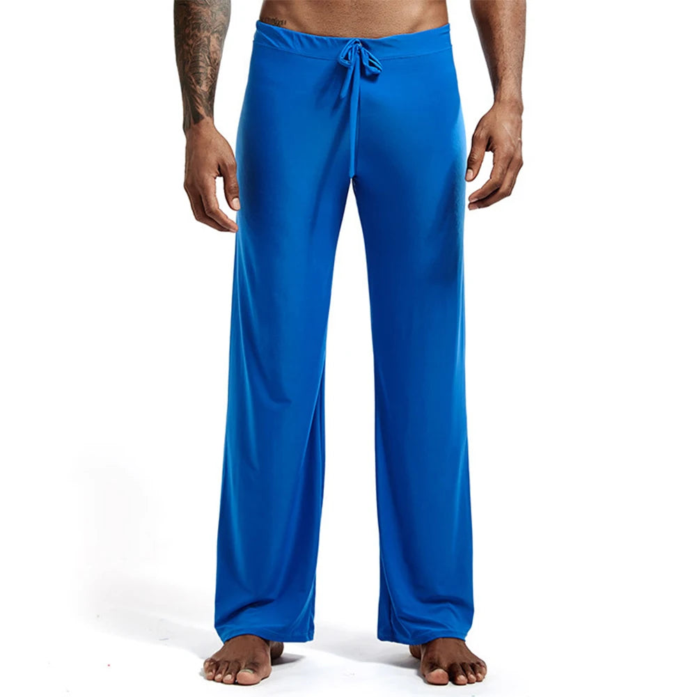 Casual Men's Yoga Drawstring Elastic Pants Sports Gym Active Wide Leg Solid Color Baggy Sweatpants Jogger Pant Trousers Clothing