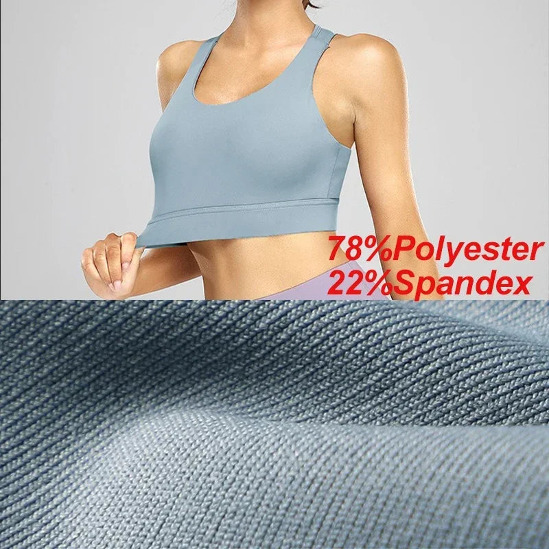 PofyBofy Bounce Control Running Crop Bra Shockproof Yoga Crop Top Running Crops Build-in Sports Crops Gym Bras Fitness Active