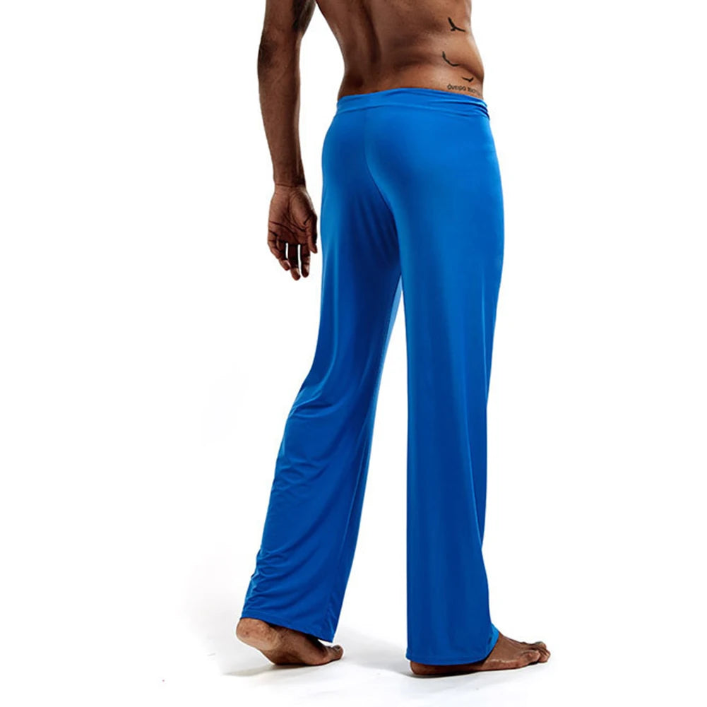 Casual Men's Yoga Drawstring Elastic Pants Sports Gym Active Wide Leg Solid Color Baggy Sweatpants Jogger Pant Trousers Clothing