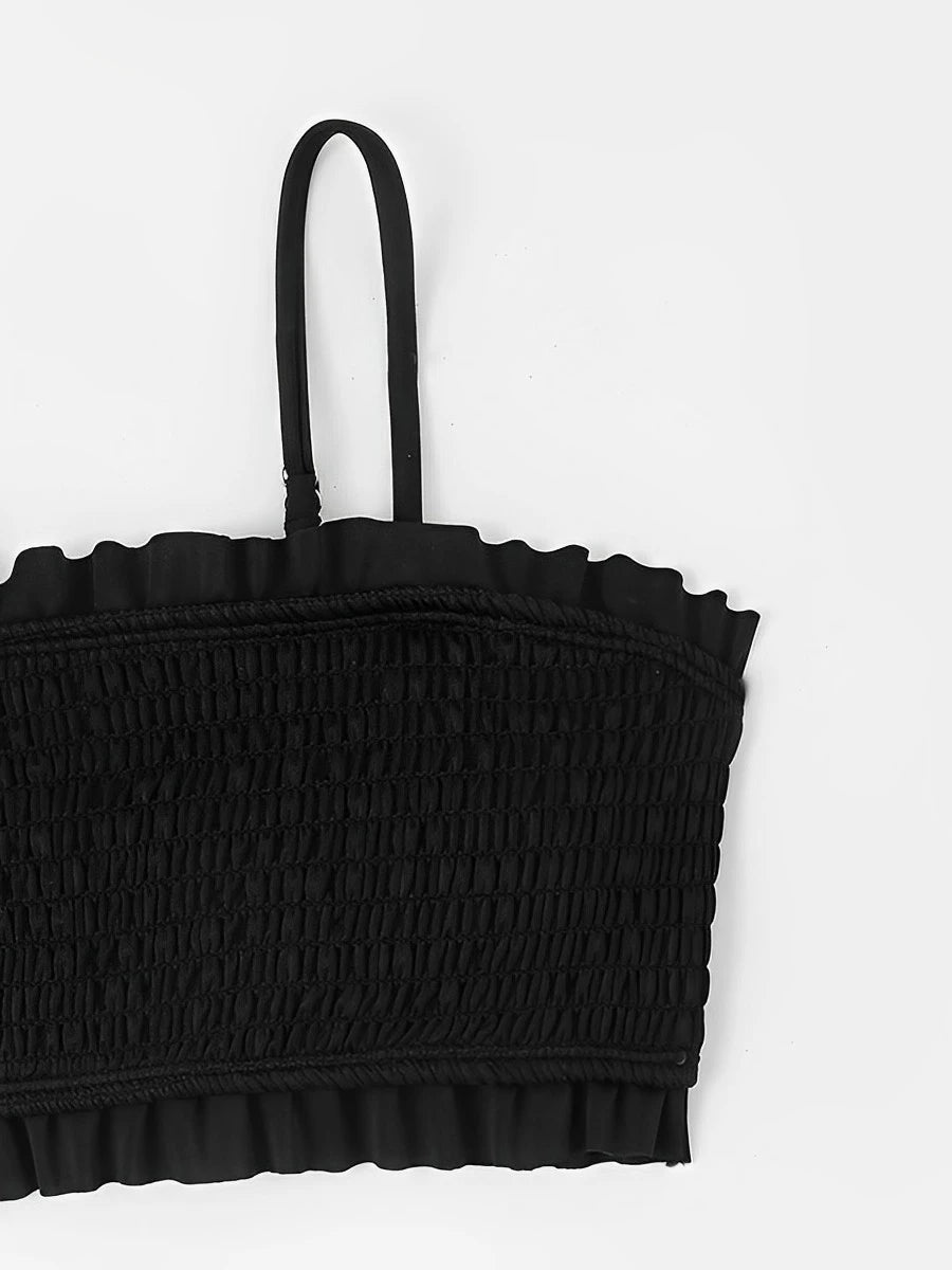 Print Strappy High Waist Bikini Girls Swimsuit Kids Swimwear Female Children's Bathers Bathing Swimming Swim Suit Beachwear