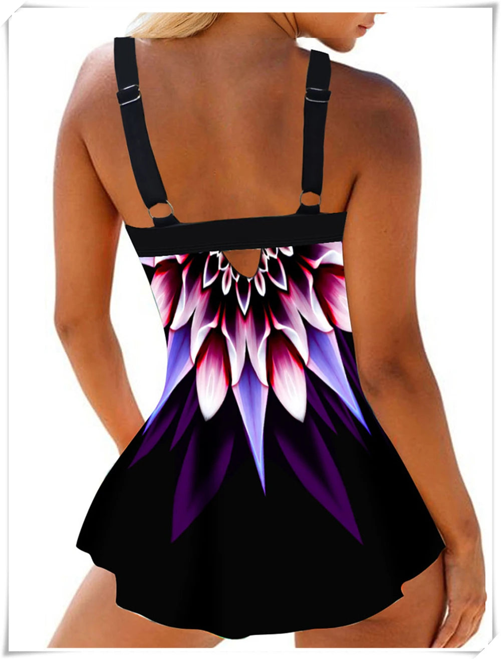 Floral Printed Tankini Two Piece Swimsuit Women Strap Swimwear Female Sports Summer Shorts Bathing Swimming Suit Beachwear