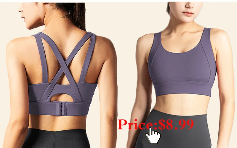 Aiithuug Bounce Control Bra Sports Bras Push Up Women Yoga Bras Push Up Sports Bras Fitness Crop Tops Gym Workout Active Wear