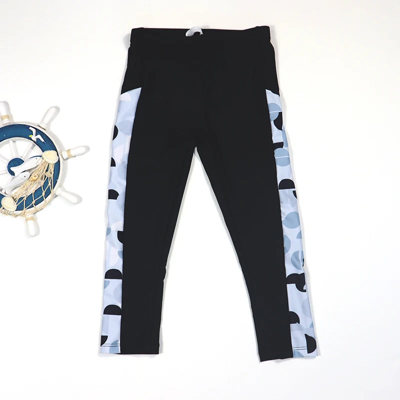 3pcs Boys' Split Style Swimsuit Set Long Sleeve Swimsuit Middle-Aged Young Children's Sunscreen Swimsuit Fashionable Boys