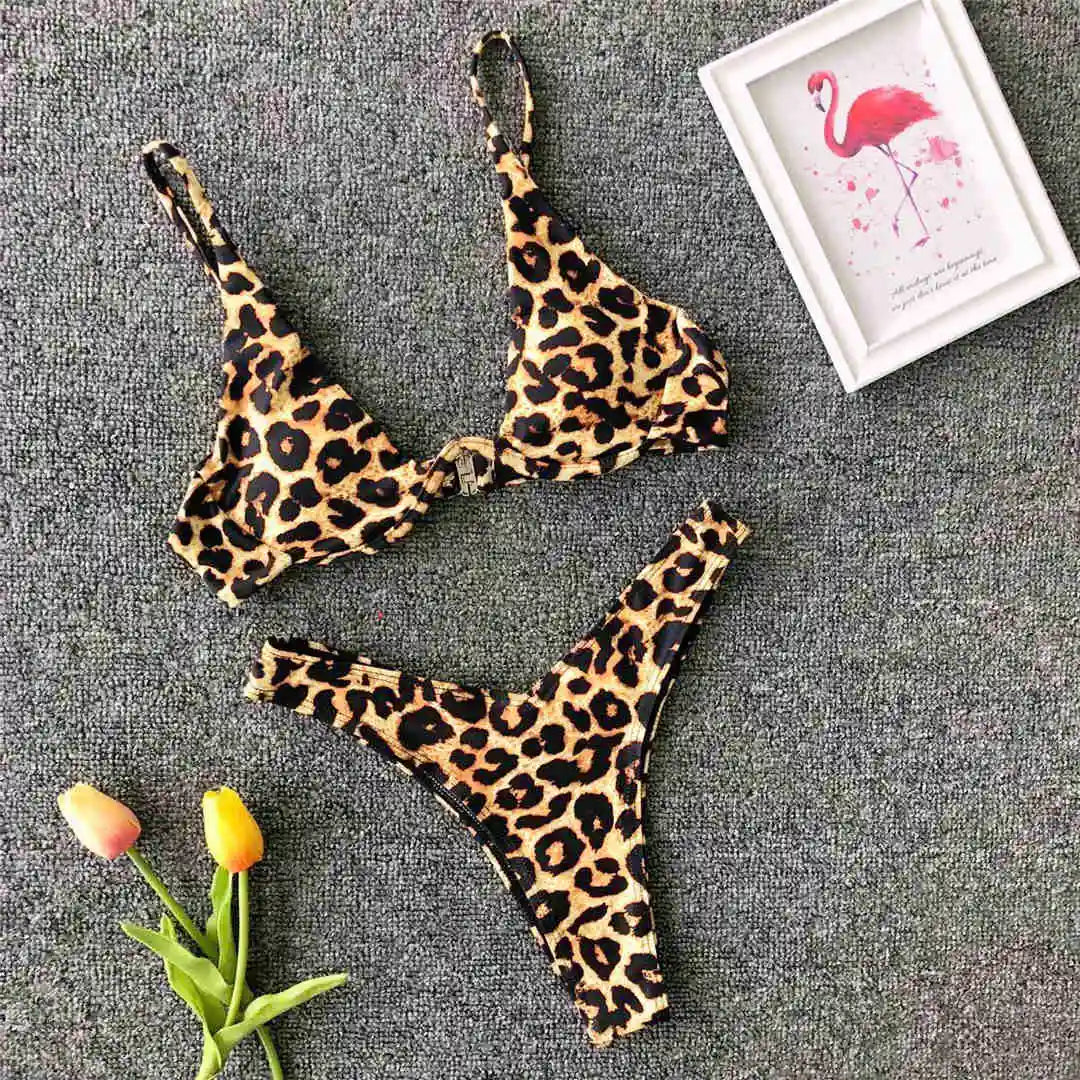 S - XL V-bar Underwired Bikini Female Swimsuit Women Swimwear Two-piece V shape Wire Bikini set Bather Bathing Suit Swim