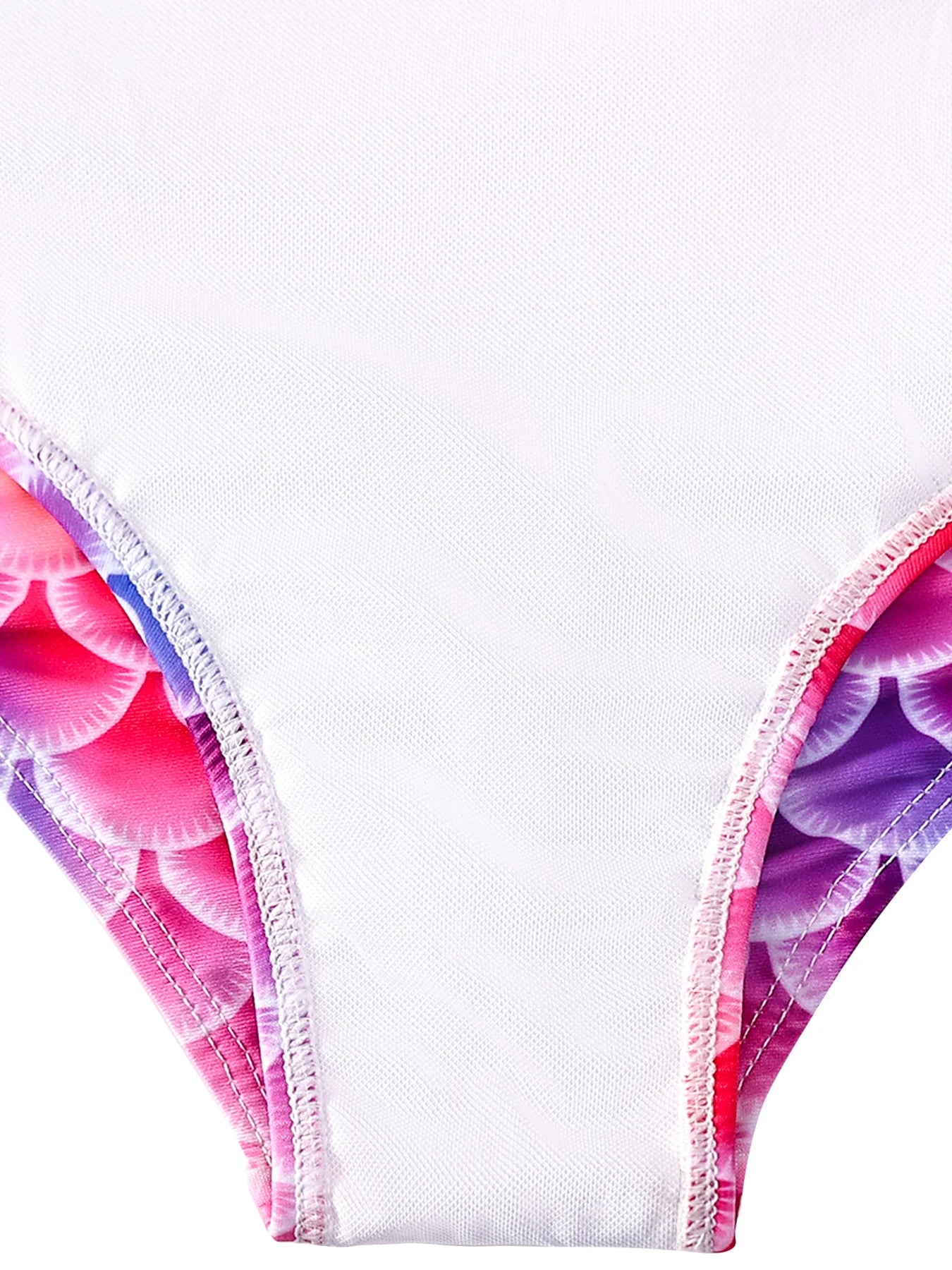 Bikini Cut Bottom Swimwear Kids Girl Sleeveless Straps Half Backless Swimsuit Bright Rose Red Beach Pool Play Water Summer Tops