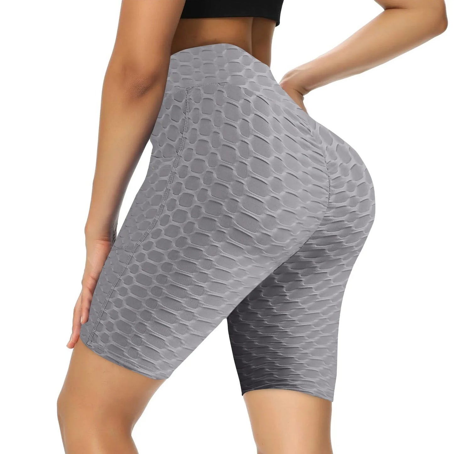 Women's Capris Yoga Fitness Peaches Buttocks Bubble Sports Leggings With Pockets Pants for Women Women’s Yoga Pants
