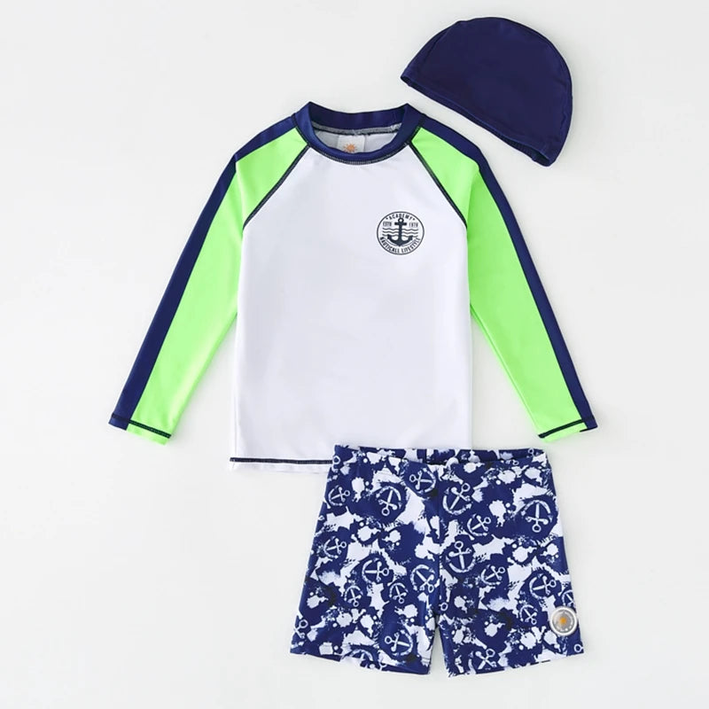 Boys Swimwear and Swimming Trunks Baby Bathing Suit UPF50 UV Protection Boy's Swimsuit Cartoon Children's Rashguard Beach Wear