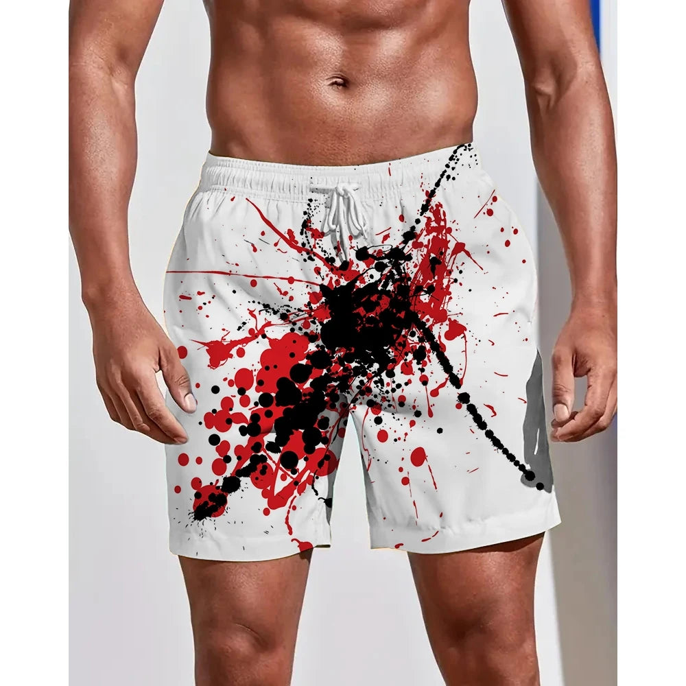 Summer Seasons Rendering Shorts Graffiti 3D Printing Men's Beach Pants Swimming Comfortable Quick Drying Fashion Youth Loose Men