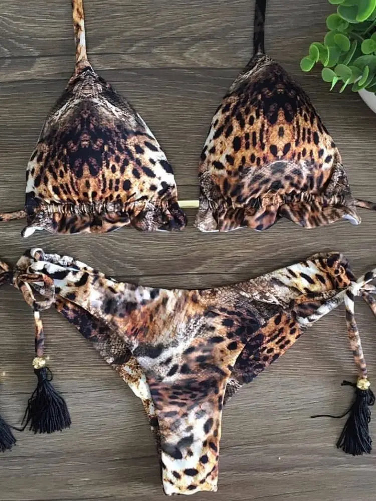 Bikinis Set Women Swimsuit Bandage Two-Piece Swimwear Brazilian Biquínis Beachwear Bathing Suit