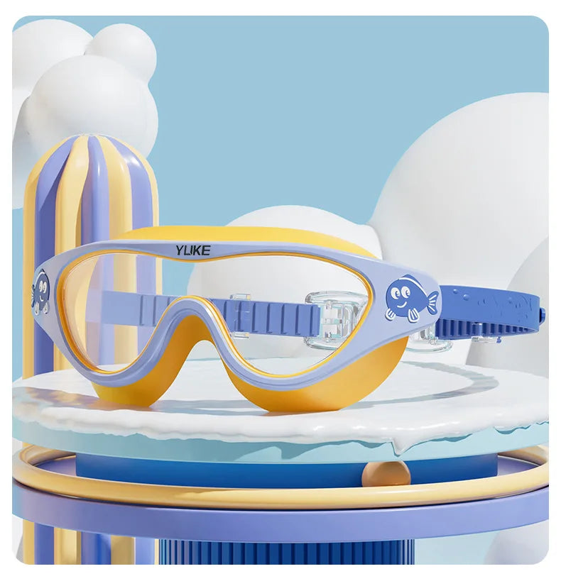 Children's Swimming Goggles Waterproof Anti-fog HD Diving Goggle Transparent Large Frame Professional Swimming Glasses Equipment