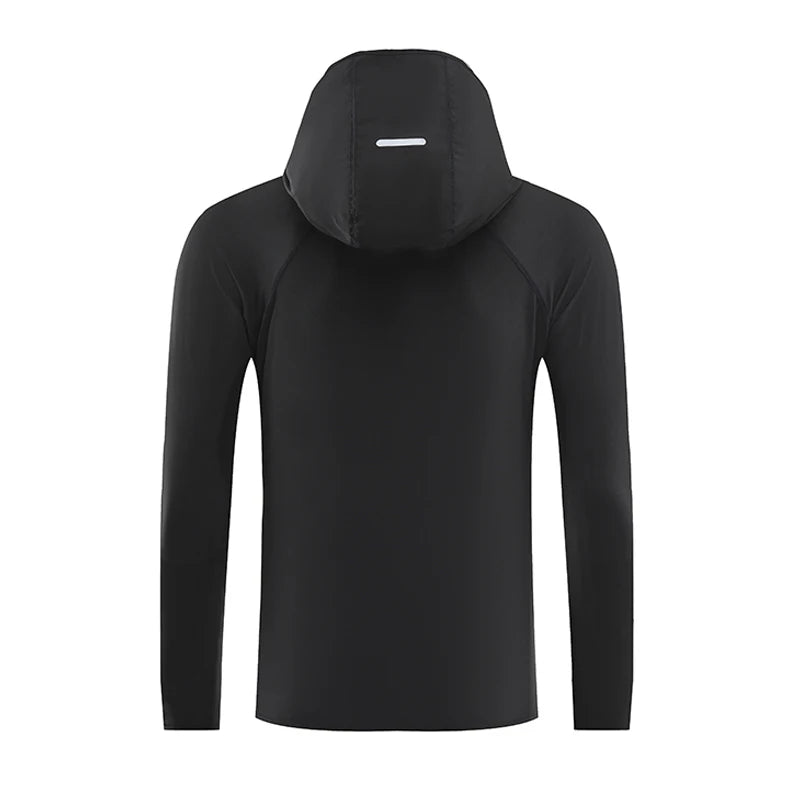 Bright Running Jacket Reflective Summer Quick Dry Gym Coat Hooded Jogging Sun Protection Fishing Outdoor Hiking Breathable Thin Jackets