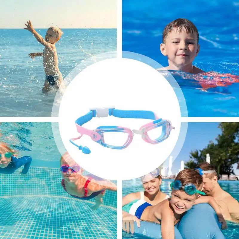 Kids Goggles For Swimming 8-12 Toddler Swim Goggles With Earplugs Swimming Glasses Waterproof Swim Glasses Kids Swimming Glasses