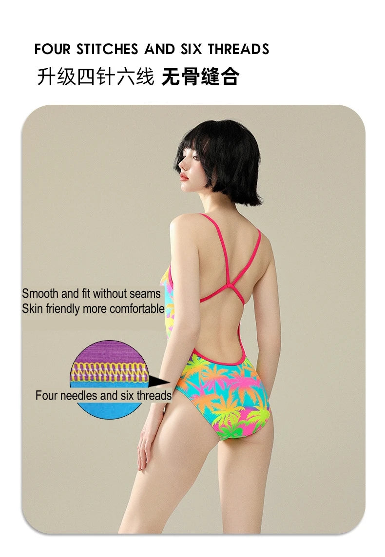 5 Designs Women Professional One-Piece Swimsuit Swimwear