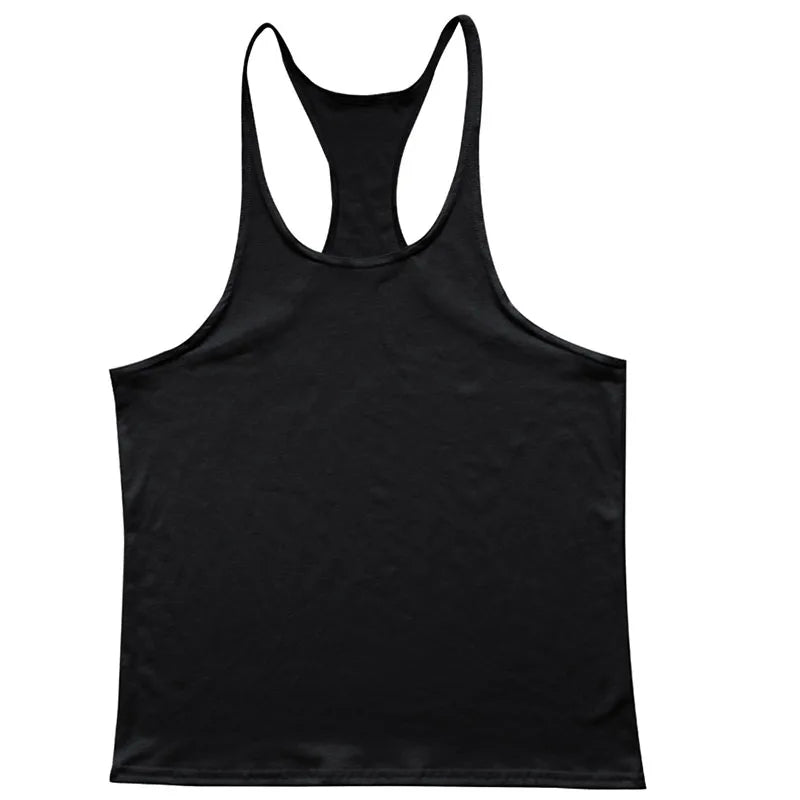 European American Summer Casual Exercise Workout Training Vest Men's Solid Color plus Size I-Shaped Vest