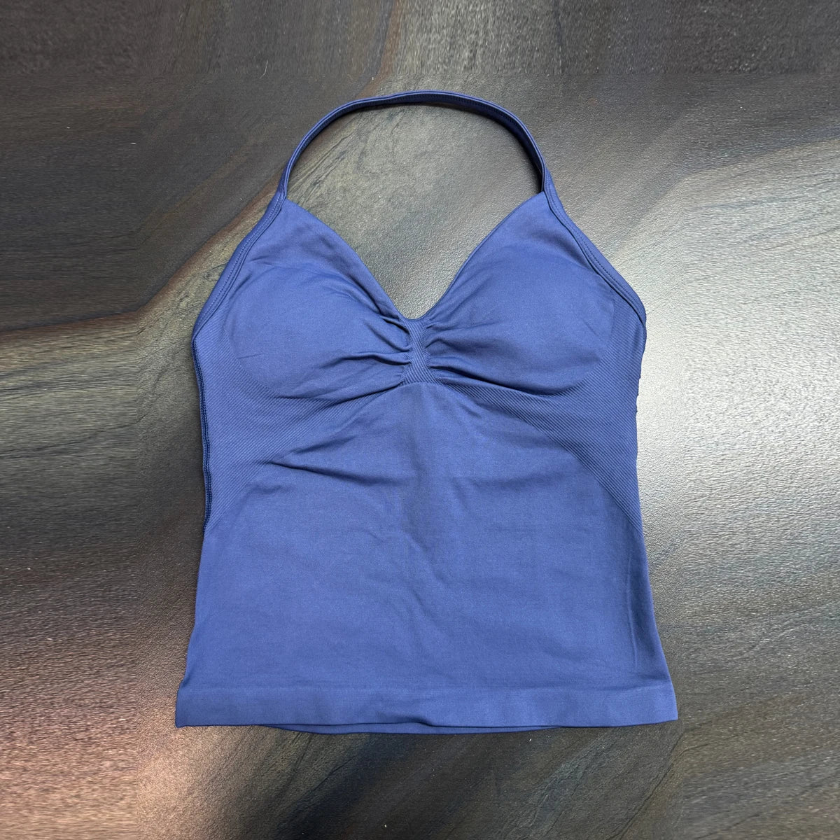 Longline Strappy Top for Women Halterneck Yoga Top Shirts Seamless Workout Gym Top Fitness Gym Clothing