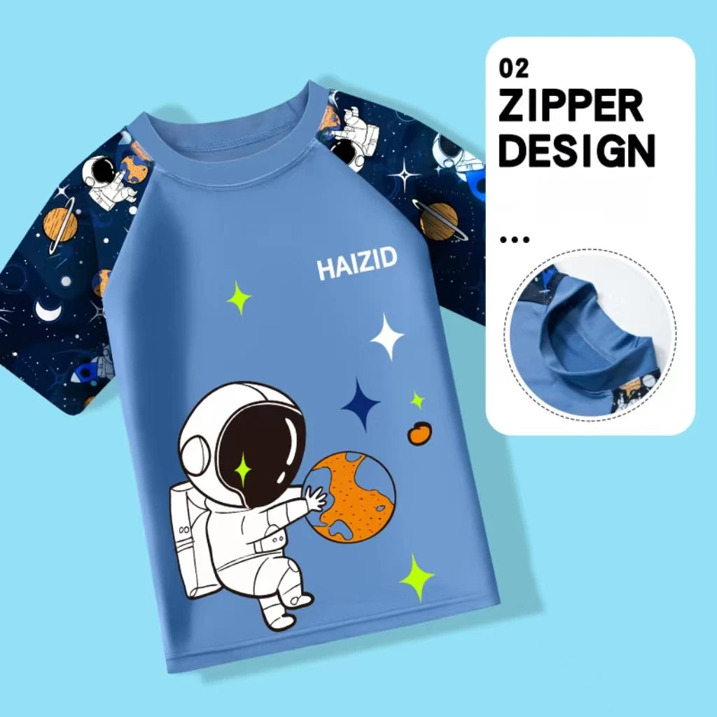 Children's Swimming Costume Three-Piece Set Of Cute Cartoon Boys Toddler Baby Swimsuit Swimsuit Swimming Costume