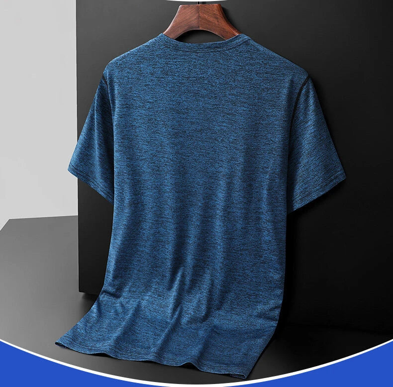 Large Size 6xl 7xl 8xl Mens T Shirt Breathable Quick Drying Cool Summer T-shirts Sporting Outdoor Ice Silk Tee Tops