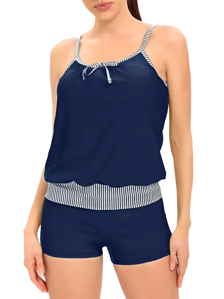String Tankini Two Piece Swimsuit Women High Waist Shorts Swimwear Female Bathers Bathing Swimming Swim Suit Beachwear