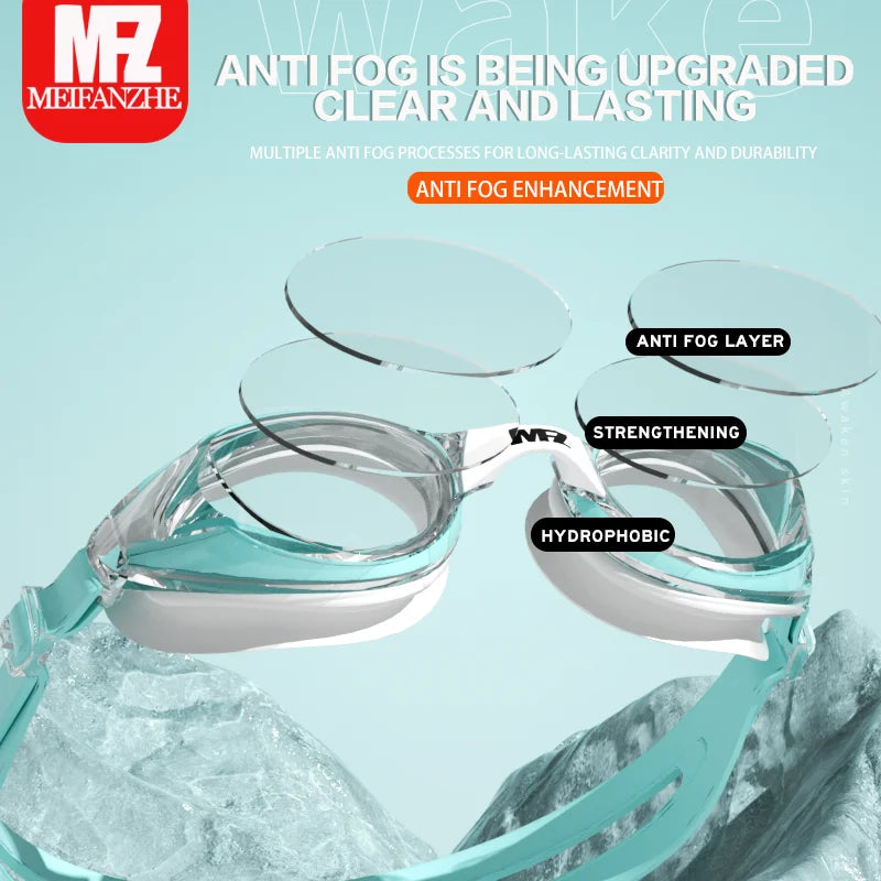 Small Frame Waterproof Anti-fog Adjustable Swimming Goggles for Men and Women