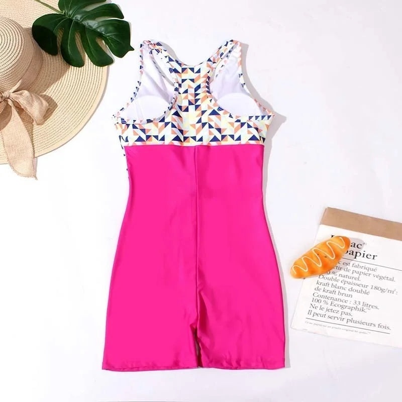One Piece Swimsuit Closed Women's Swimwear Sports Swimming Wear Bodysuit Beach Bathing Suit Beachwear Pool Bather