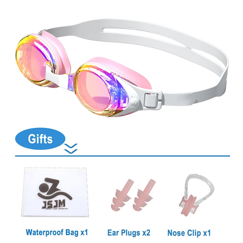 JSJM Swimming Goggles Adults Anti-fog UV Protection Lens Men Women Professional Silicone Adjustable Swimming Glasses Unisex