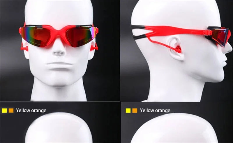 Professional Swimming Goggles for Men and Women, Silicone Anti-Fog, UV Adjustable, Multicolor Swimming Glasses with Earplug
