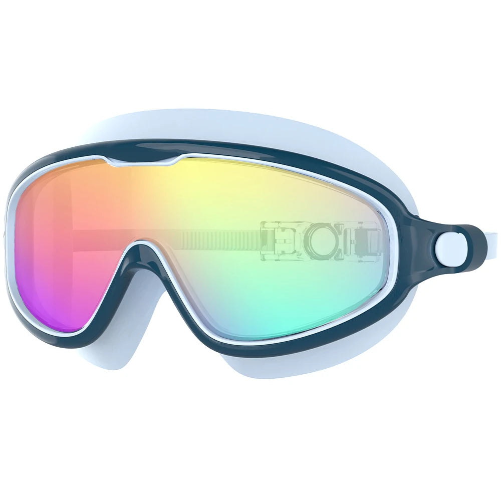 Swimming Goggles for Kids Boys and Girls HD Waterproof and Anti-Fog Electroplating Large Frame Swim Goggles Swimming Accessories