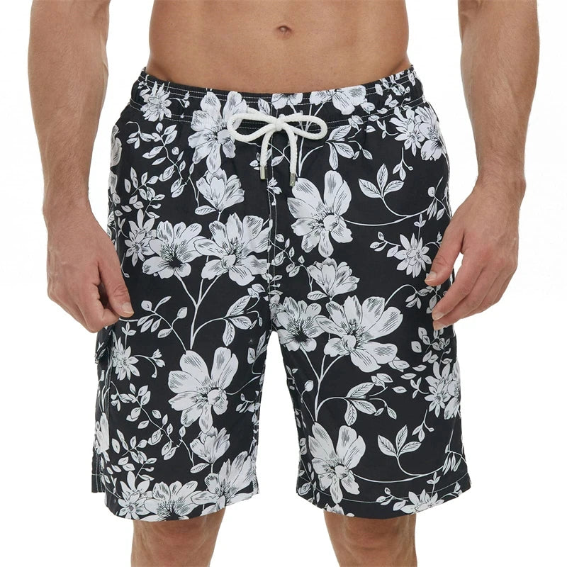 3D Print Casual Fashion Mens Beach Shorts Hawaii Vacation Swim Trunks For Men Floral Short Pants Board Shorts
