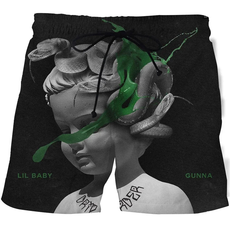Summer 3D Print Beach Shorts Men Women Abstract Art Cool Short Pants Casual Comforts Skateboard Sport Swim Trunks