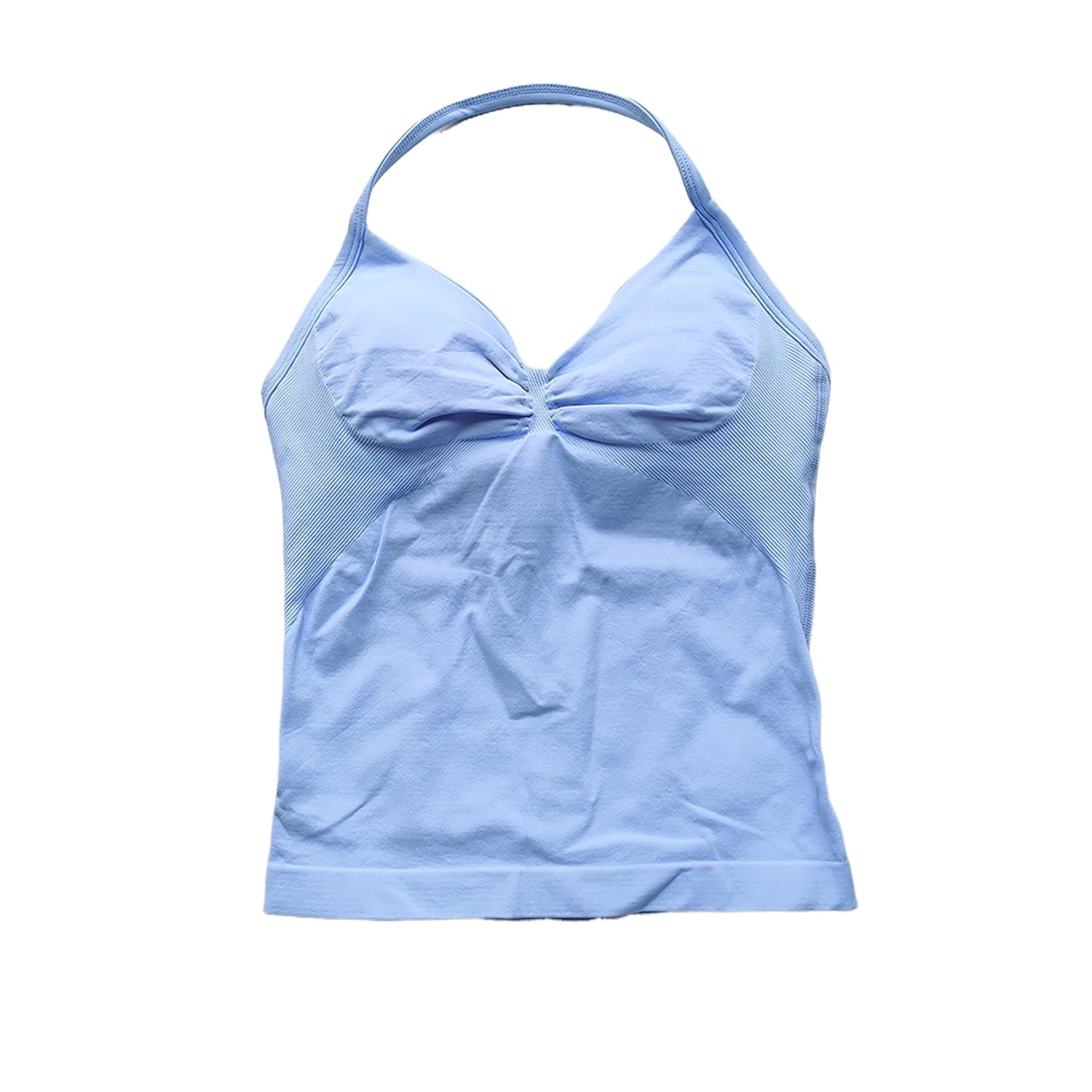 Longline Strappy Gym Top Backless Gym Clothes Women Scrunch Built-in Bra With Removable Cups Yoga Tank Tops
