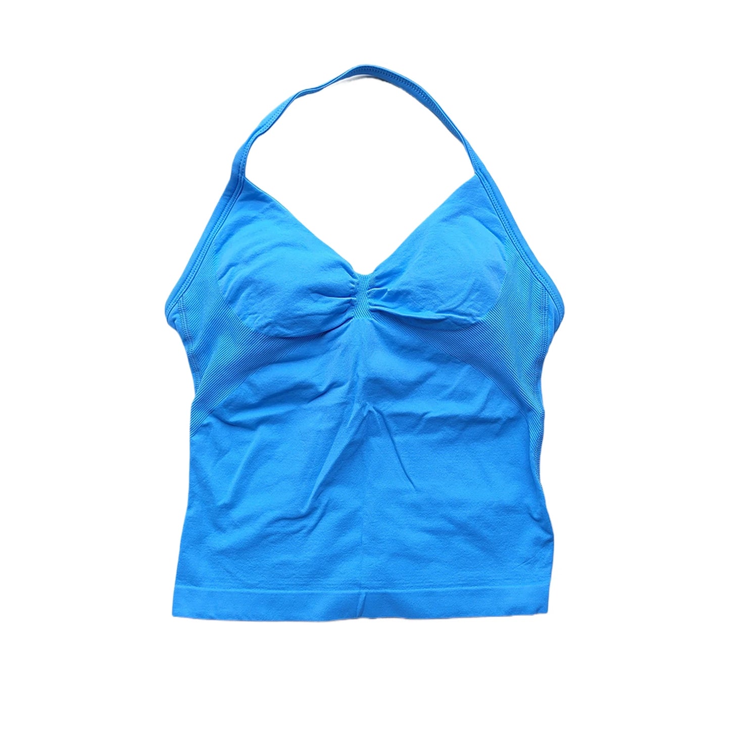 Longline Strappy Gym Top Backless Gym Clothes Women Scrunch Built-in Bra With Removable Cups Yoga Tank Tops