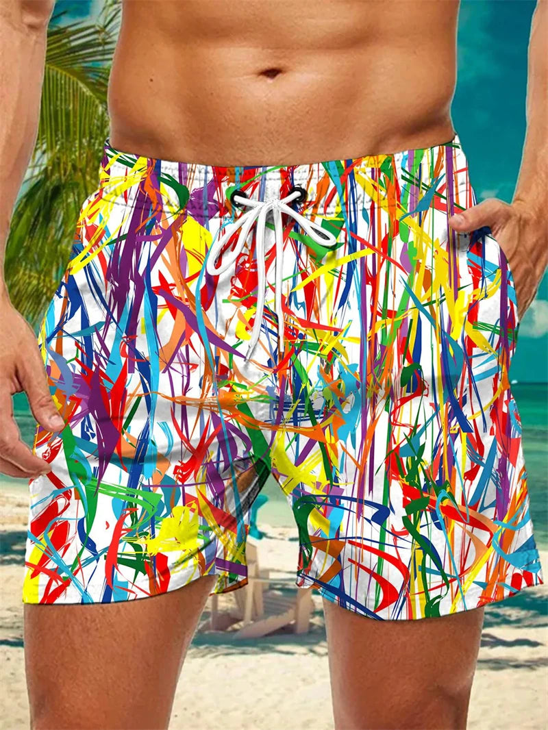 Graffiti Graphic Short Pants For Men Summer Fashion Streetwear 3D Printed Beach Shorts Cool Oversized Hip Hop Swim Trunks