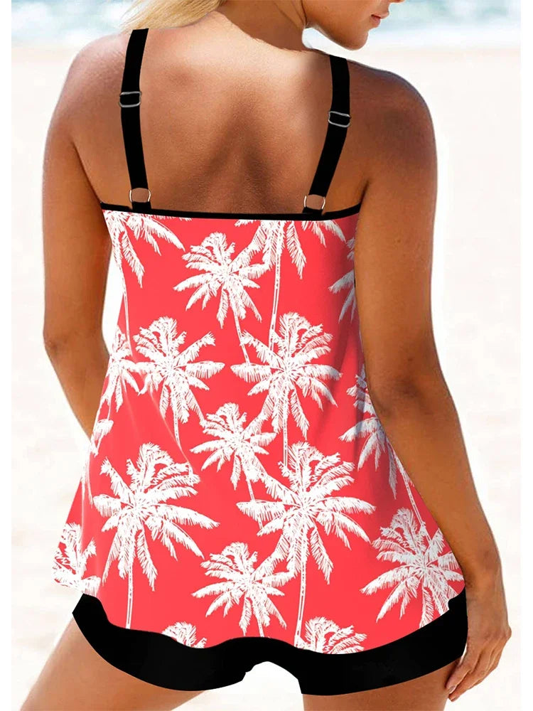 Women's Fashion Casual Ice Block Checkered Print Women's Vacation Swimwear Swimwear Two Piece Bikini Set S-6XL